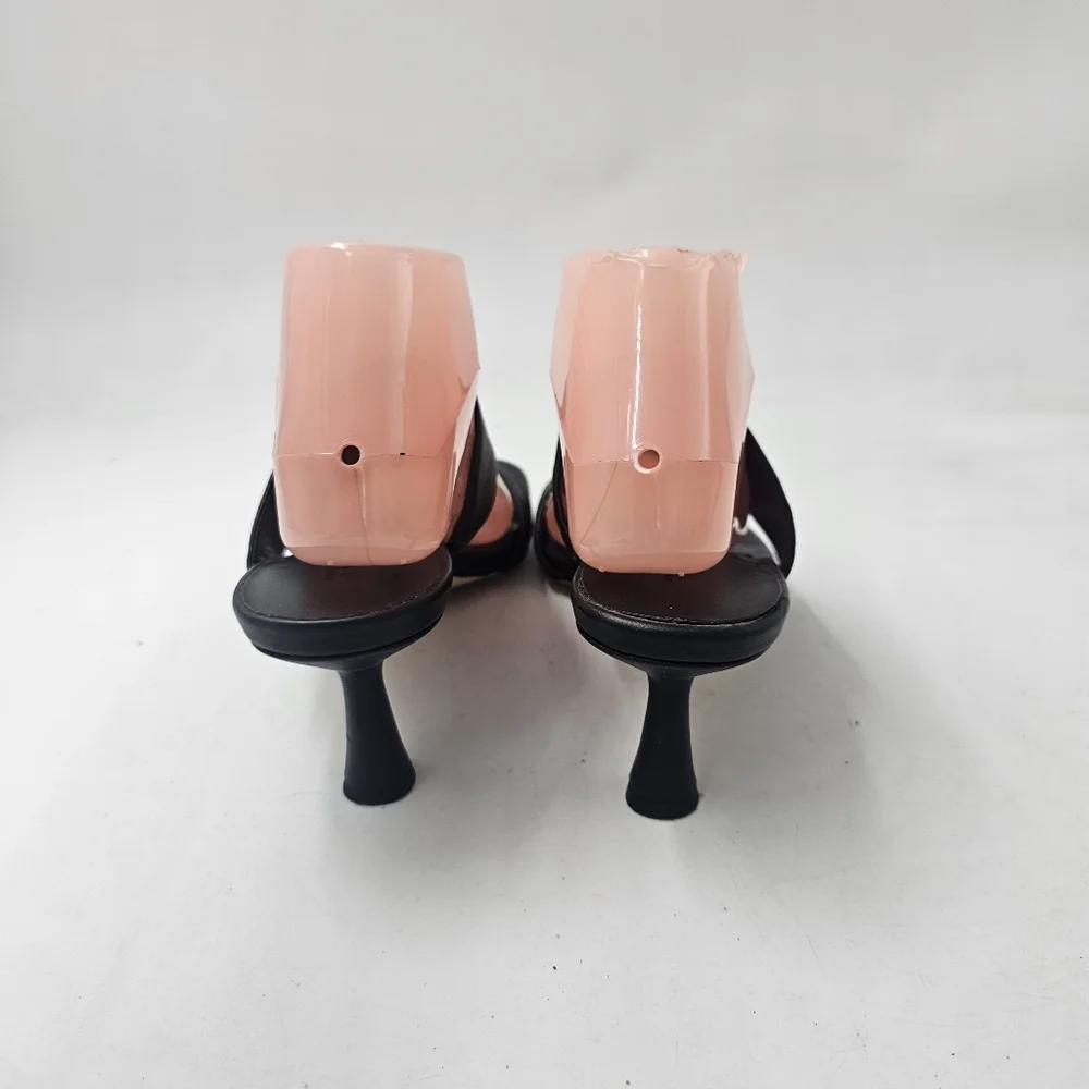 Nordstrom Kadria Toe Ring Kitten Heel Mules Black Womens Size 8.5